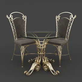 Table chair forged